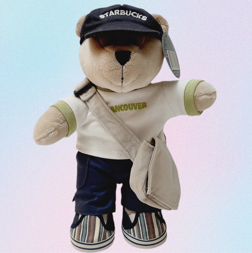 🍒 STARBUCKS Bear Bearista VANCOUVER 2008 Collectible Push Kids Toy